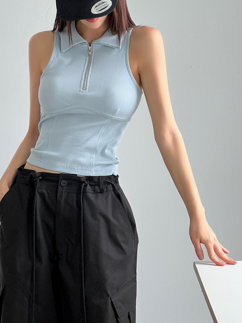 ANOTHER AVENUE韓國直郵女士新品推薦熱賣24秋夏吊帶背心拉鏈ANOTHER AVENUE吊帶/背心
