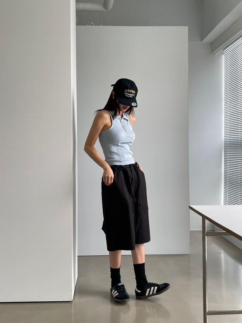 ANOTHER AVENUE韓國直郵女士新品推薦熱賣24秋夏吊帶背心拉鏈ANOTHER AVENUE吊帶/背心
