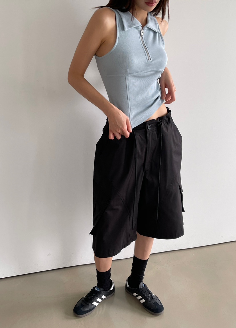 ANOTHER AVENUE韓國直郵女士新品推薦熱賣24秋夏吊帶背心拉鏈ANOTHER AVENUE吊帶/背心