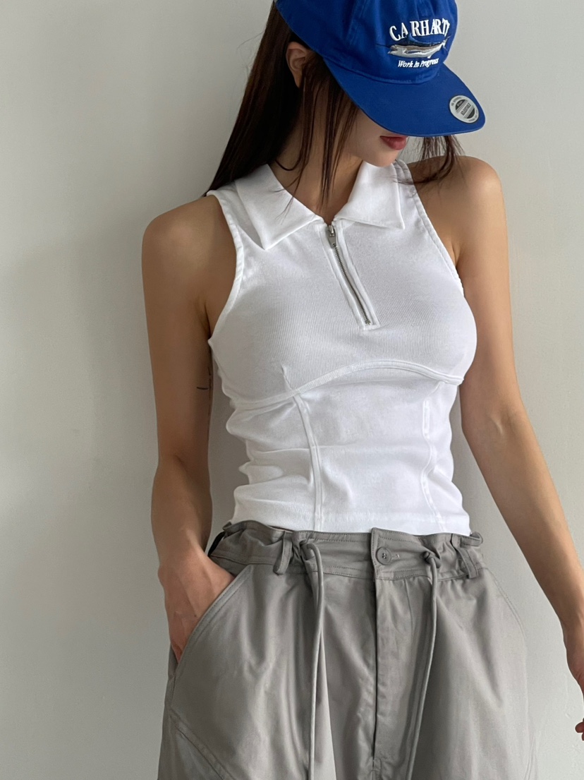 ANOTHER AVENUE韓國直郵女士新品推薦熱賣24秋夏吊帶背心拉鏈ANOTHER AVENUE吊帶/背心
