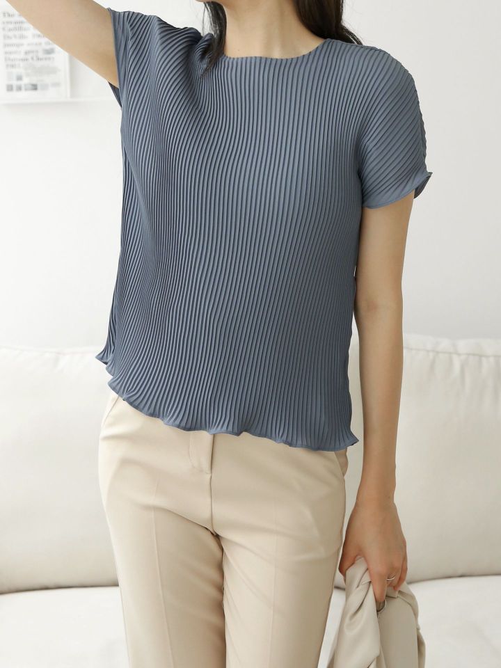 DAILY PROJECT韓國直郵東大門代購女裝新品24秋夏T恤褶皺DAILY PROJECTT恤