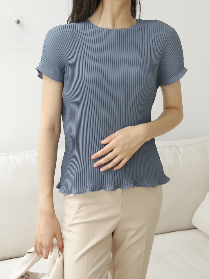 DAILY PROJECT韓國直郵東大門代購女裝新品24秋夏T恤褶皺DAILY PROJECTT恤