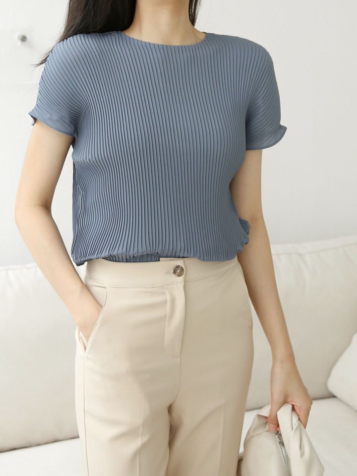 DAILY PROJECT韓國直郵東大門代購女裝新品24秋夏T恤褶皺DAILY PROJECTT恤