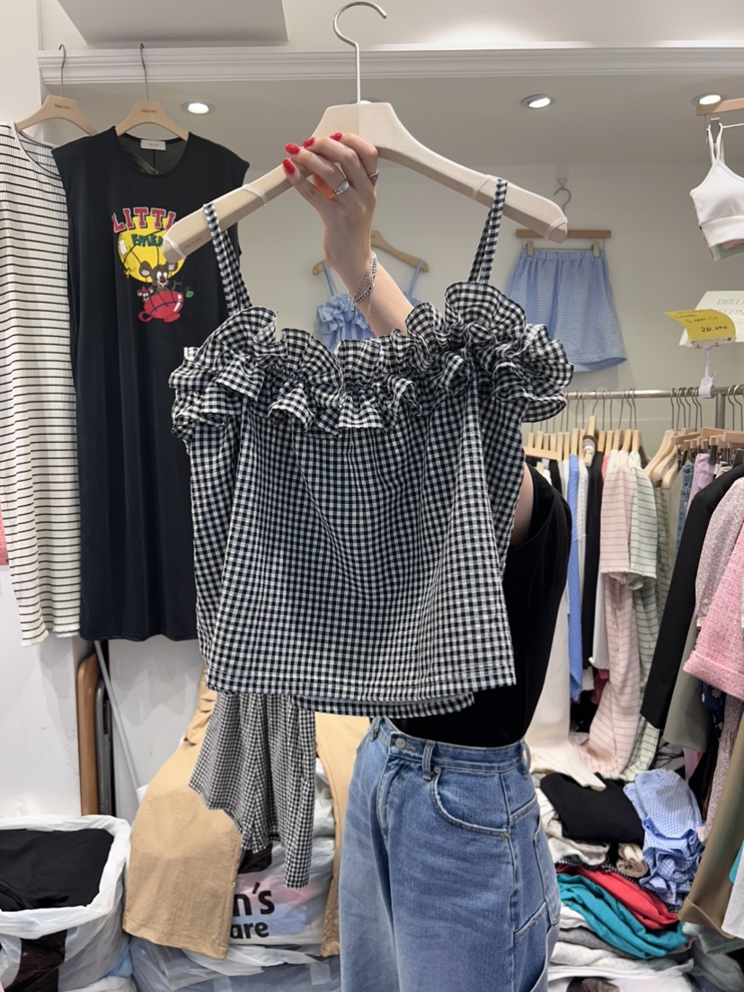 DELLING韓國直郵女士新品休閑時尚人氣真品24秋夏吊帶背心DELLING吊帶/背心
