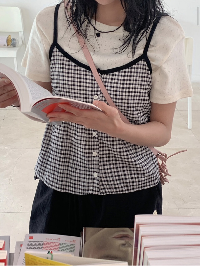 EOMPIT韓國直郵東大門實拍女士新品人氣24秋夏休閑吊帶背心EOMPIT吊帶/背心