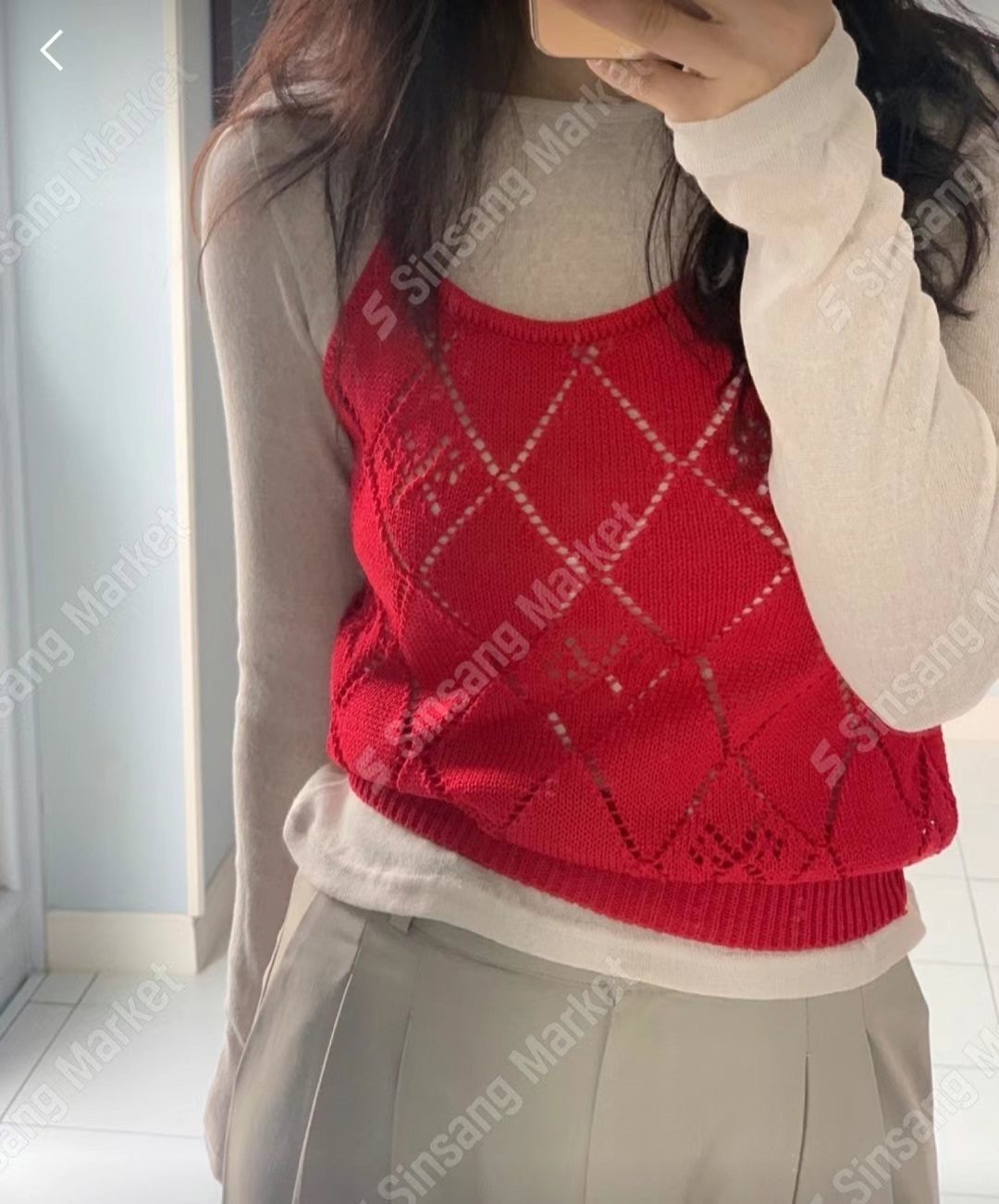 i hour直郵韓國代購女裝新款職業24春夏真品人氣吊帶背心i hour吊帶/背心圖色2