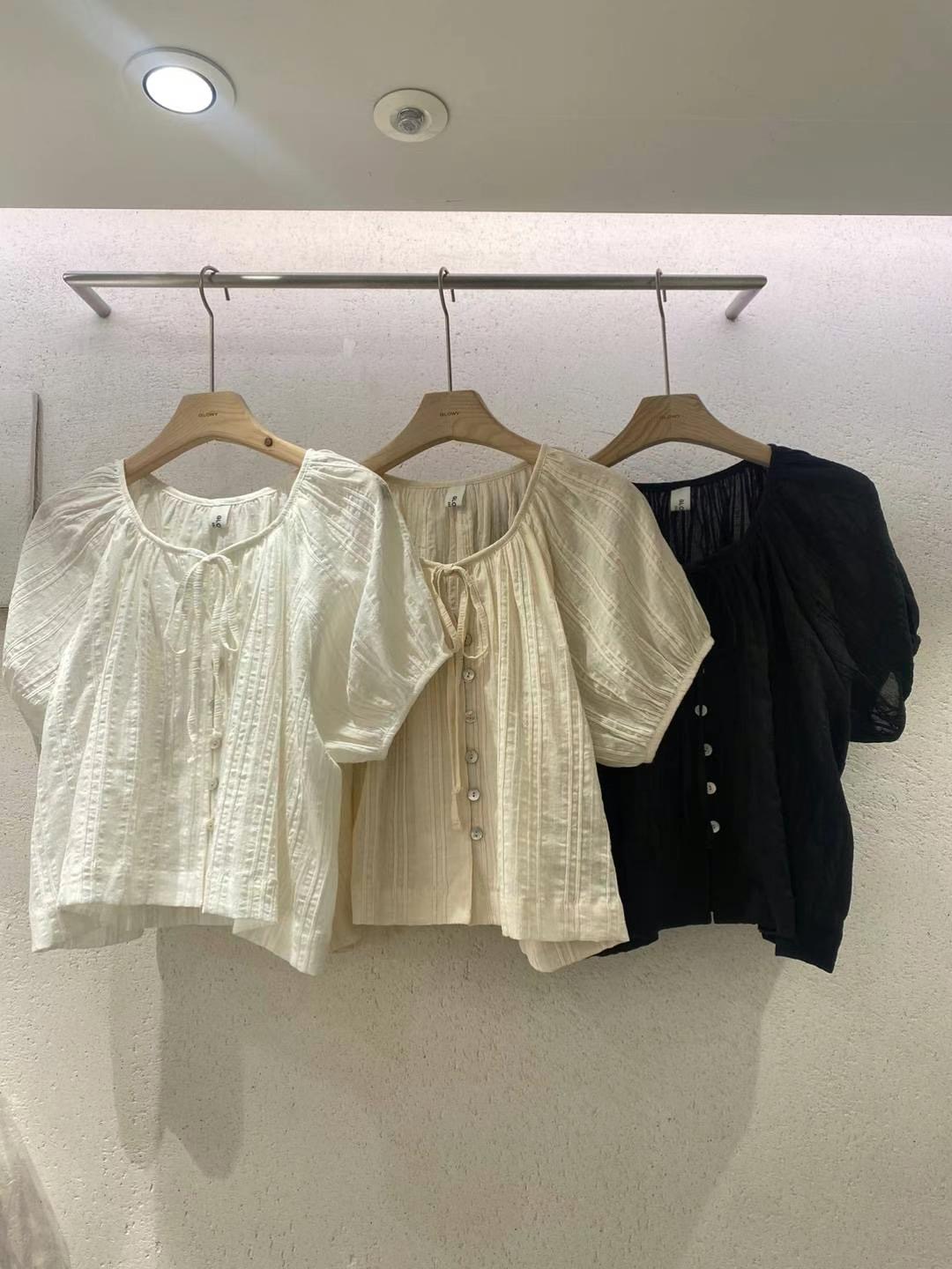 GLOWY韓國直郵女裝新款休閑真品推薦24春夏時尚襯衫蕾絲衫GLOWY襯衫/蕾絲衫