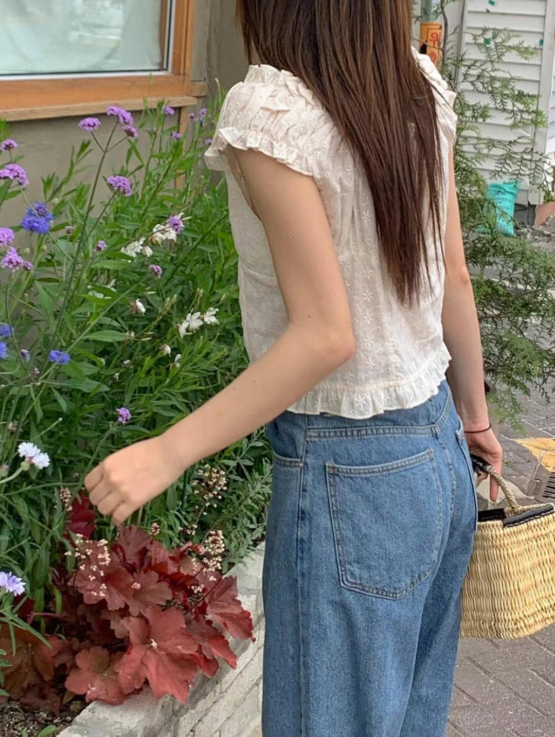 GLOWY直郵韓國代購女裝新款時尚推薦人氣休閑真品襯衫蕾絲衫GLOWY襯衫/蕾絲衫