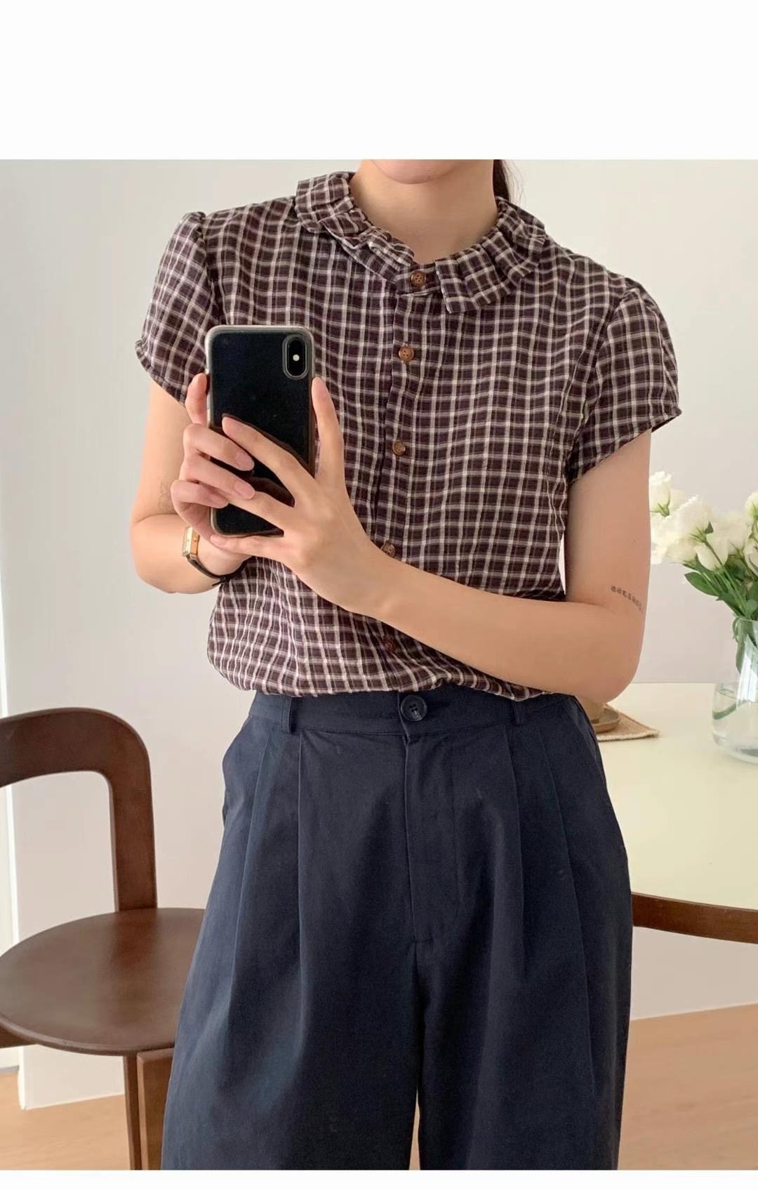 SECOND DRESS-세컨드레스-OT韓國直郵女裝新品休閑襯衫蕾絲衫SECOND DRESS襯衫/蕾絲衫