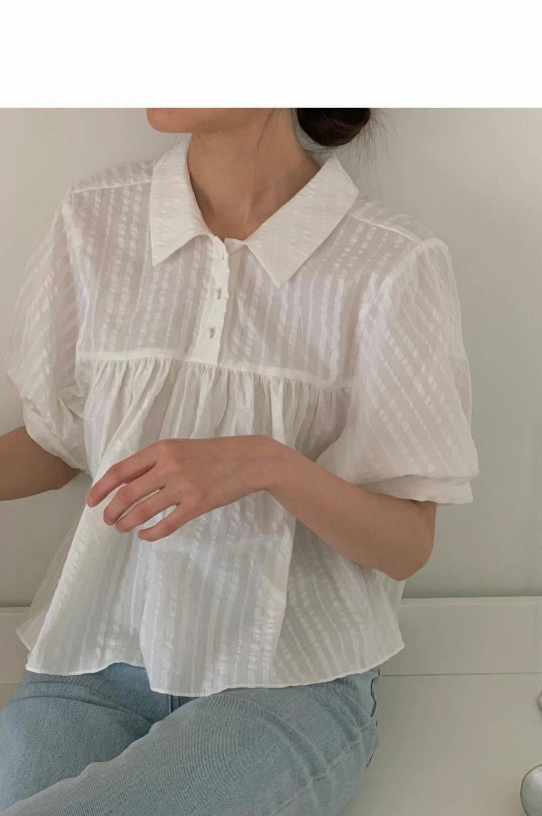 SECOND DRESS-세컨드레스-OT韓國直郵東大門實拍女裝新款推薦襯衫蕾絲衫SECOND DRESS襯衫/蕾絲衫