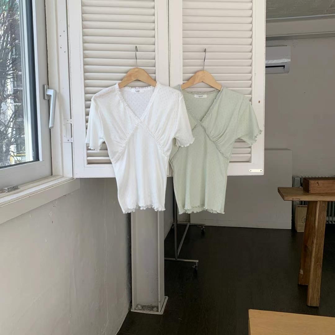 BLUSHER韓國直郵女士新款時尚真品熱賣職業休閑24秋夏T恤BLUSHERT恤圖色2左二色