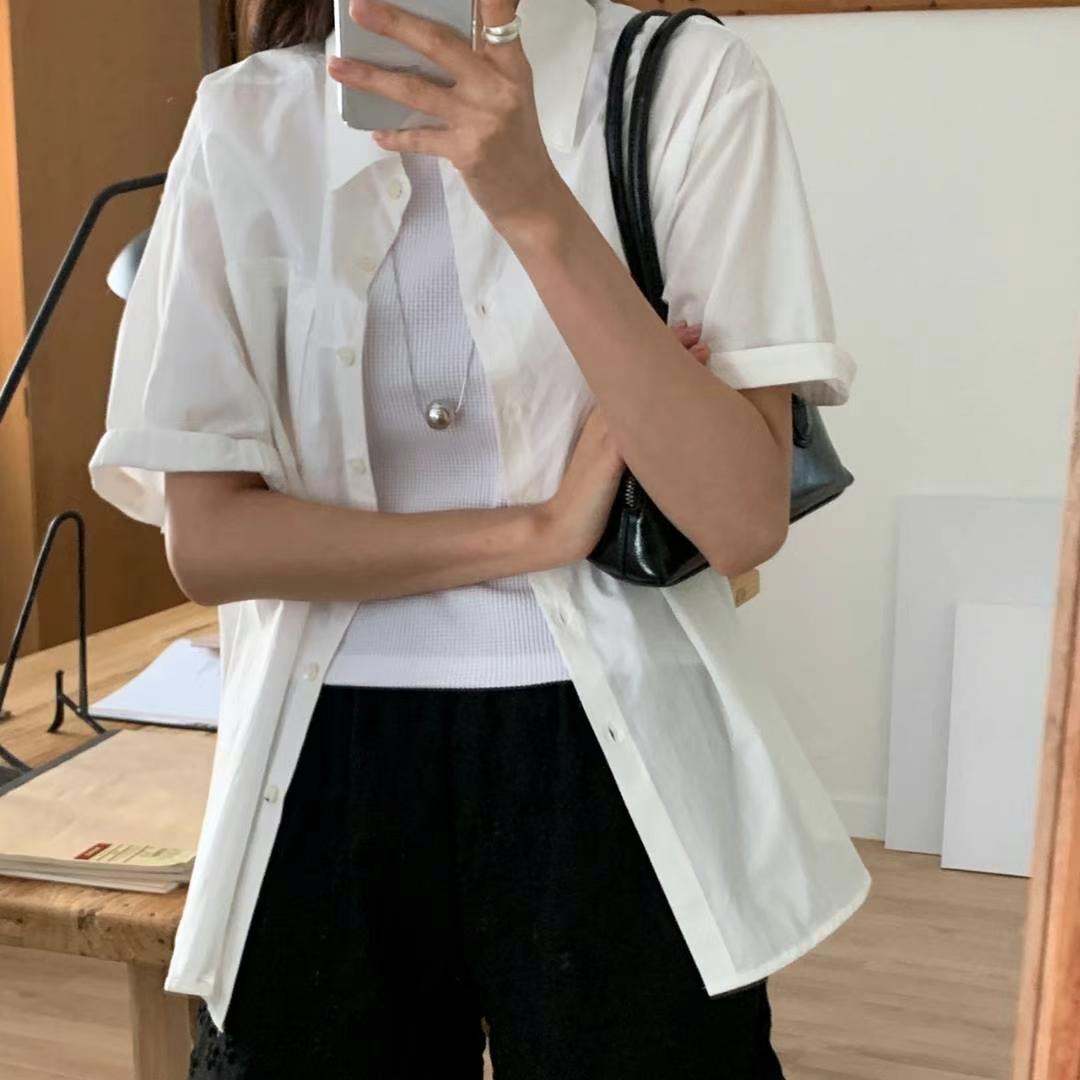 BLUSHER直郵韓國代購女士新品時尚熱賣真品24秋夏襯衫蕾絲衫BLUSHER襯衫/蕾絲衫