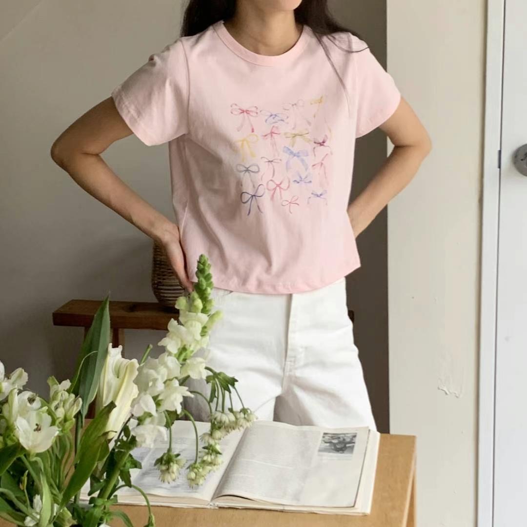 BLUSHER直郵韓國代購女裝新品職業時尚熱賣人氣24秋夏T恤BLUSHERT恤