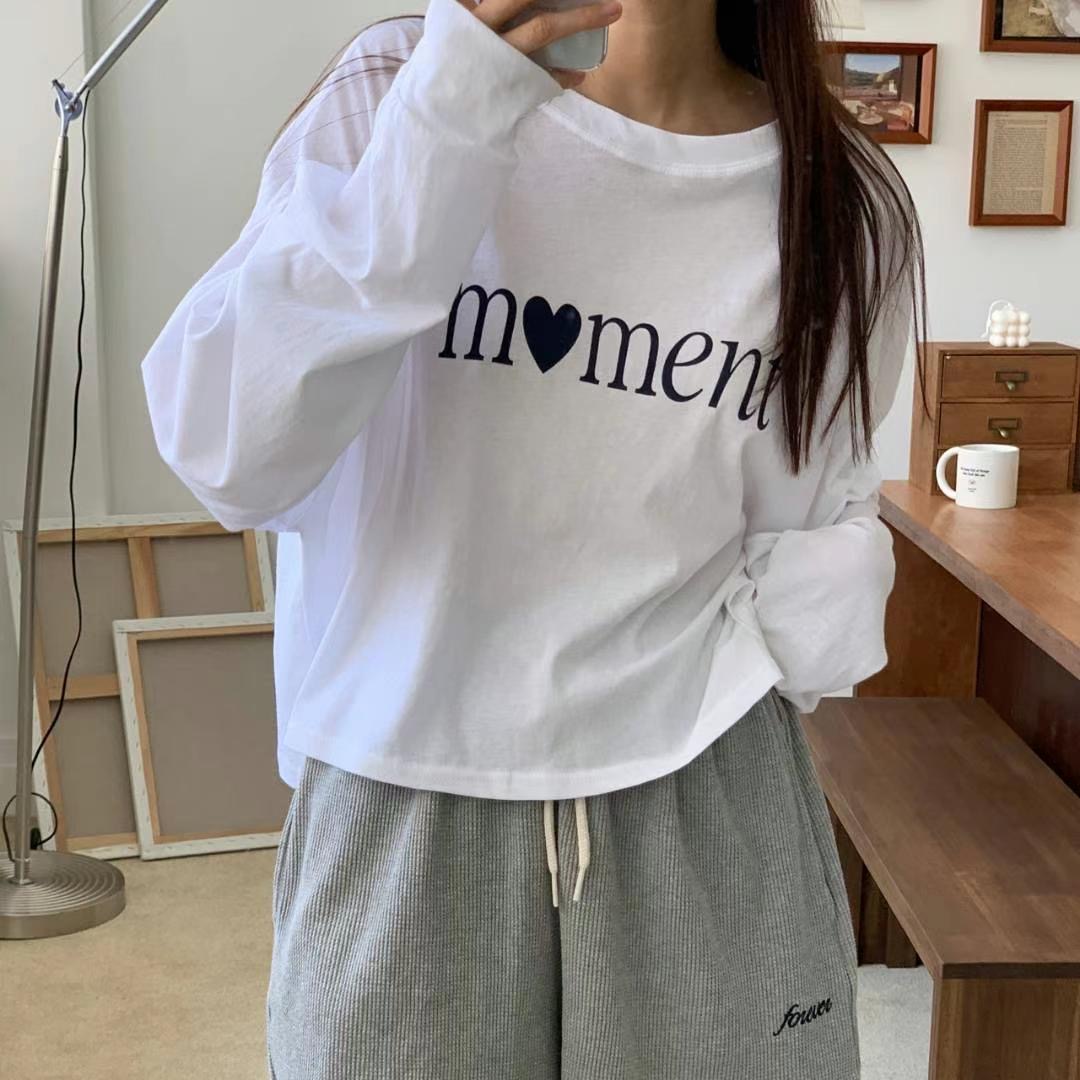 BLUSHER韓國直郵東大門代購女士新品24秋夏真品人氣長袖T恤BLUSHER長袖T恤