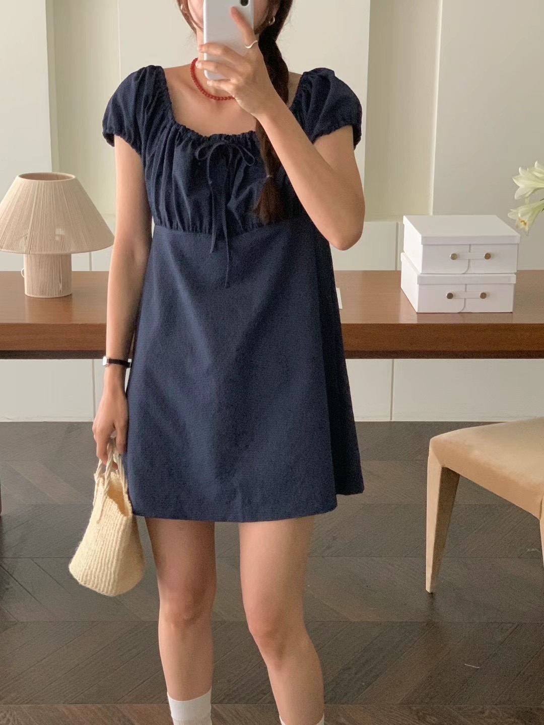 DOUBLE韓國直郵女士新款時尚24秋夏職業人氣休閑推薦連衣裙DOUBLE連衣裙圖色2
