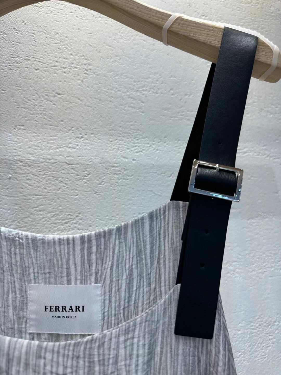 FERRARI韓國直郵東大門實拍女士新款休閑推薦24秋夏連衣裙腰帶FERRARI連衣裙