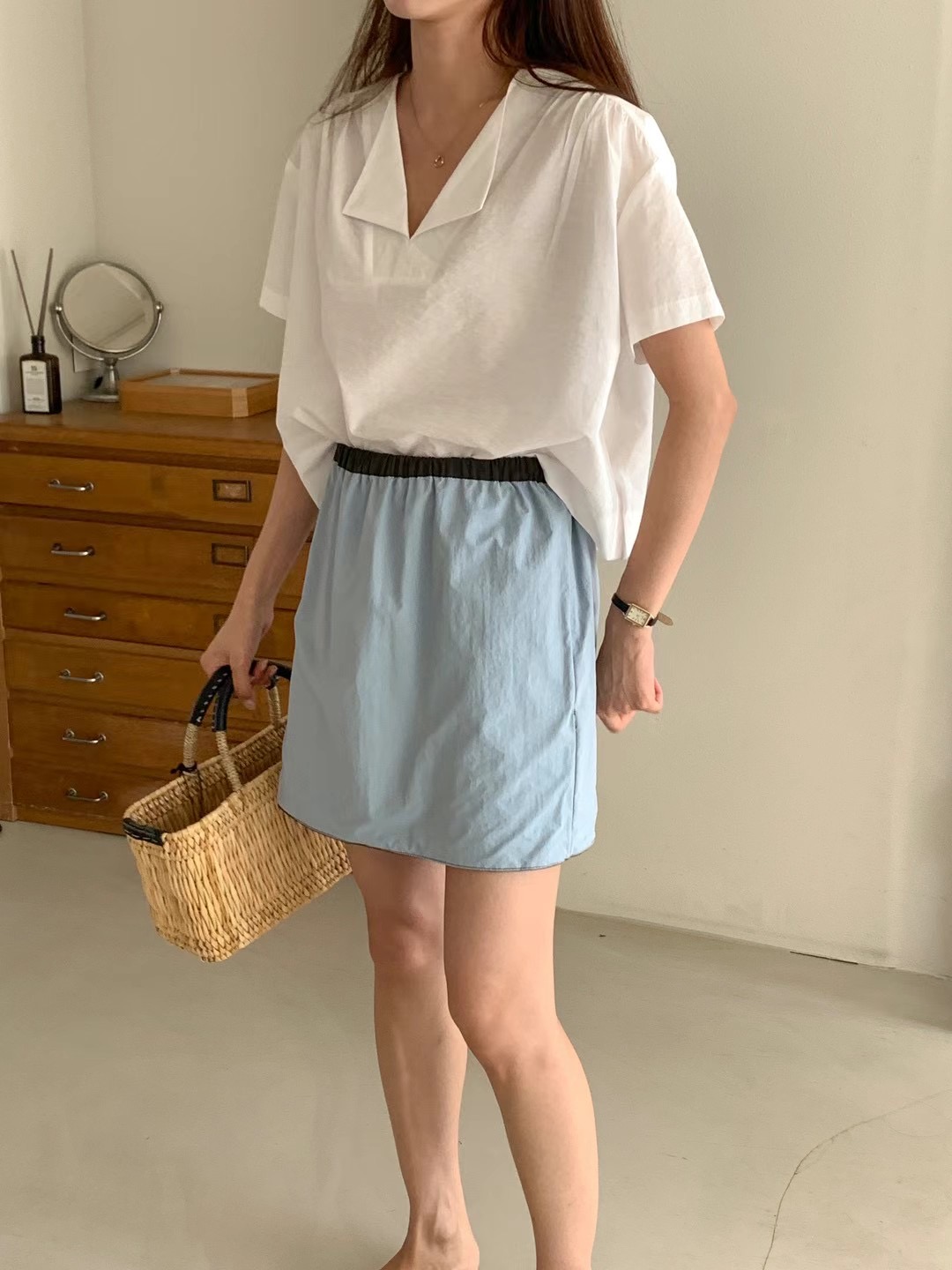 MELMEONT韓國直郵東大門代購女裝新品人氣熱賣休閑短裙雙面MELMEONT短裙