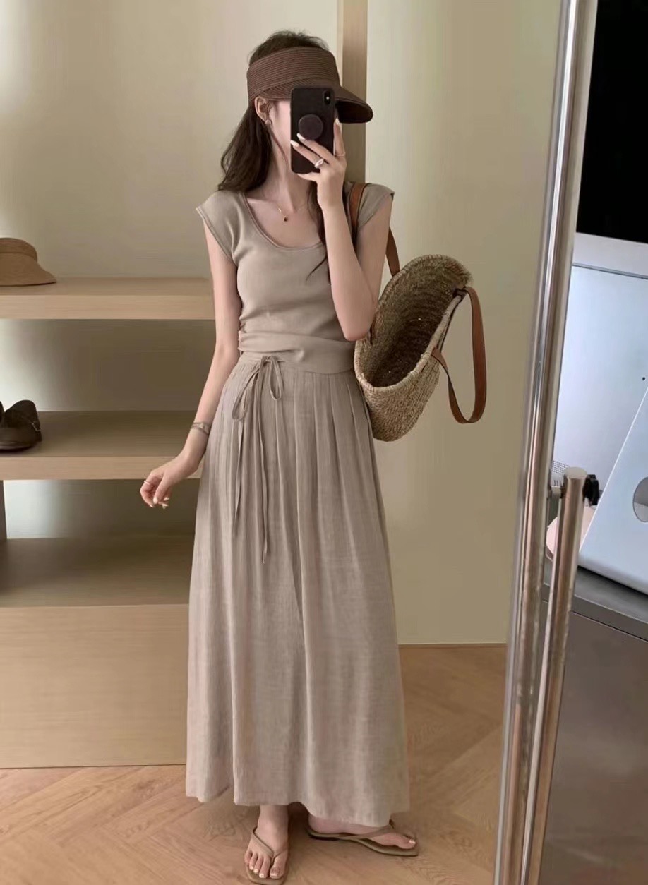 PALPAL韓國直郵東大門代購女裝新款熱賣24春夏時尚職業長裙PALPAL長裙
