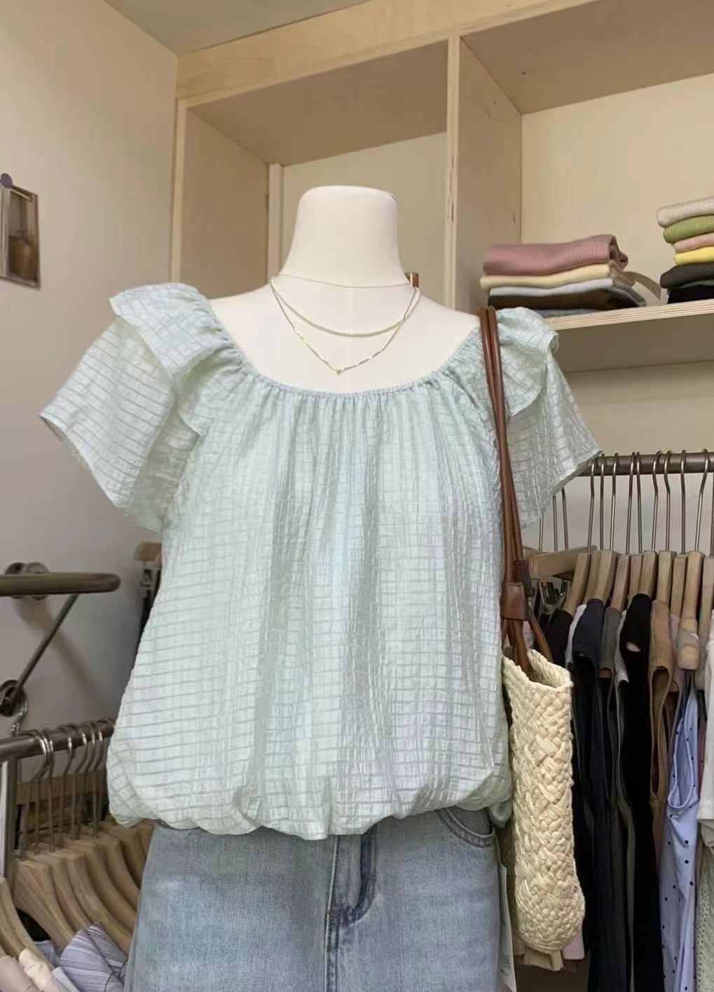 PALPAL韓國直郵東大門代購女裝新品職業真品襯衫蕾絲衫荷葉邊PALPAL襯衫/蕾絲衫