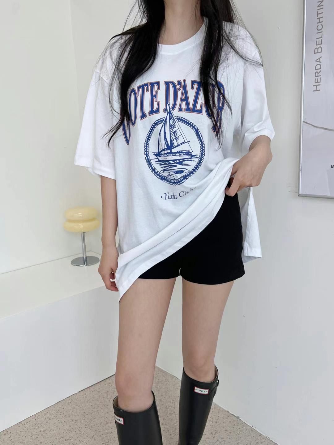 RUNWAY-OT韓國直郵東大門實拍女裝新款真品24春夏T恤復古RUNWAY-OTT恤圖色2