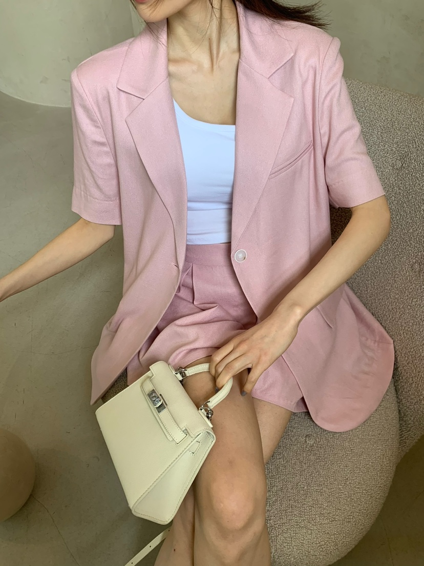 BANI BLUBH韓國直郵女裝新品時尚真品人氣休閑24春夏套裝亞麻BANI BLUSH套裝