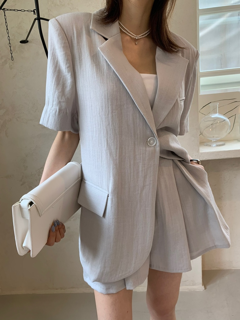 BANI BLUBH韓國直郵女裝新品時尚真品人氣休閑24春夏套裝亞麻BANI BLUSH套裝