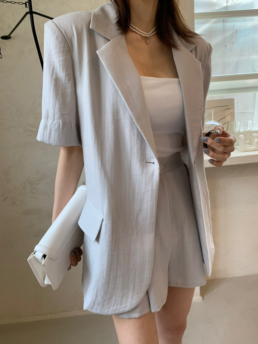 BANI BLUBH韓國直郵女裝新品時尚真品人氣休閑24春夏套裝亞麻BANI BLUSH套裝