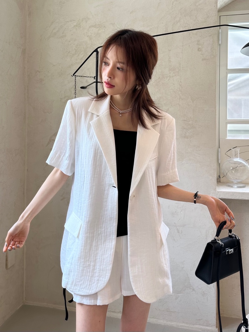 BANI BLUBH韓國直郵女裝新品時尚真品人氣休閑24春夏套裝亞麻BANI BLUSH套裝