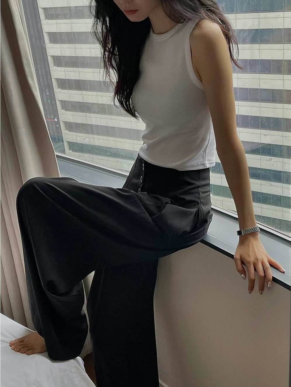 A ONE韓國直郵東大門實拍女裝新款推薦熱賣24春夏吊帶背心A ONE吊帶/背心