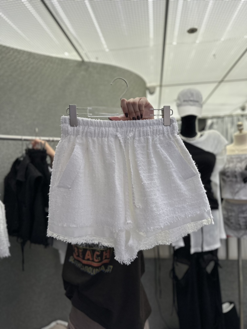 EXIT韓國直郵東大門代購女裝新款24春夏熱賣人氣短褲粗花呢EXIT短褲圖色1