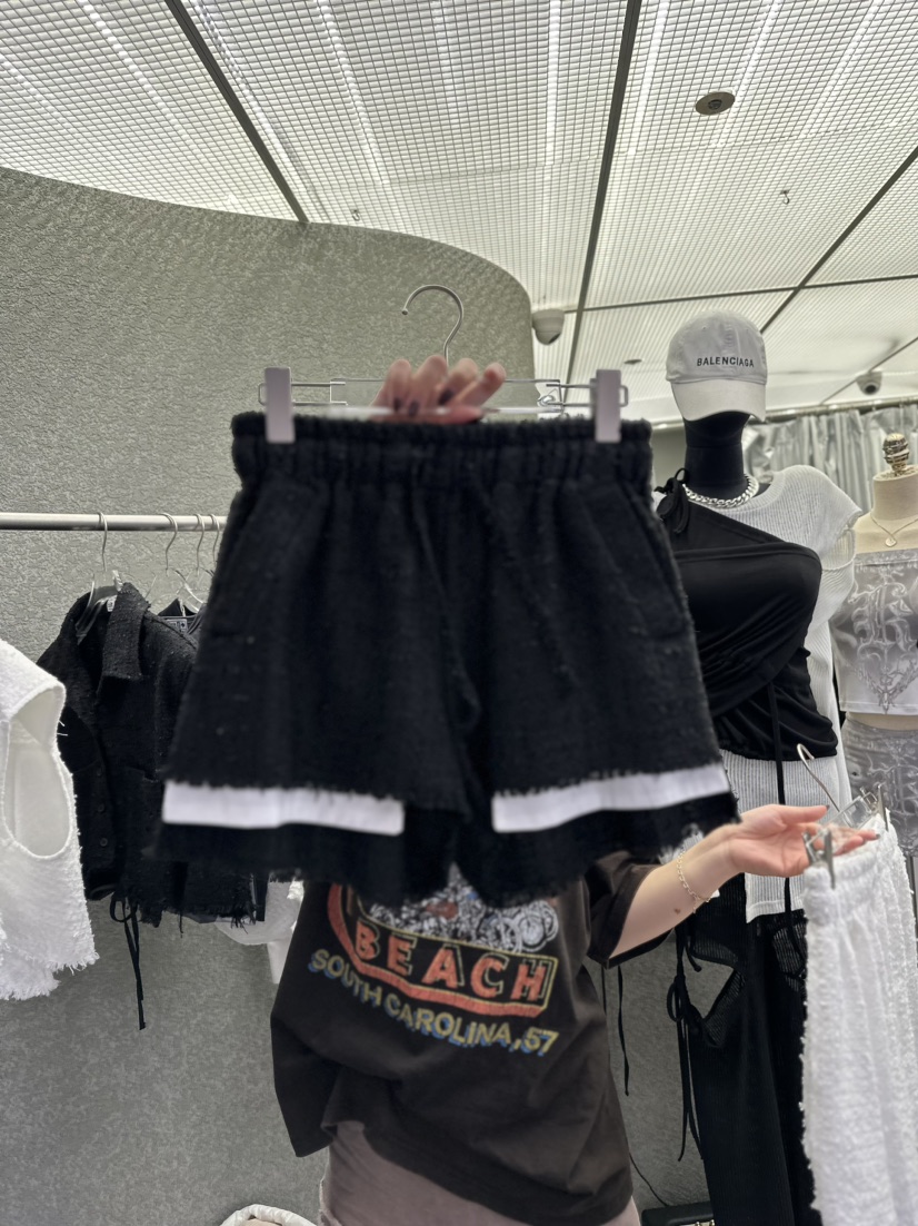 EXIT韓國直郵東大門代購女裝新款24春夏熱賣人氣短褲粗花呢EXIT短褲圖色2