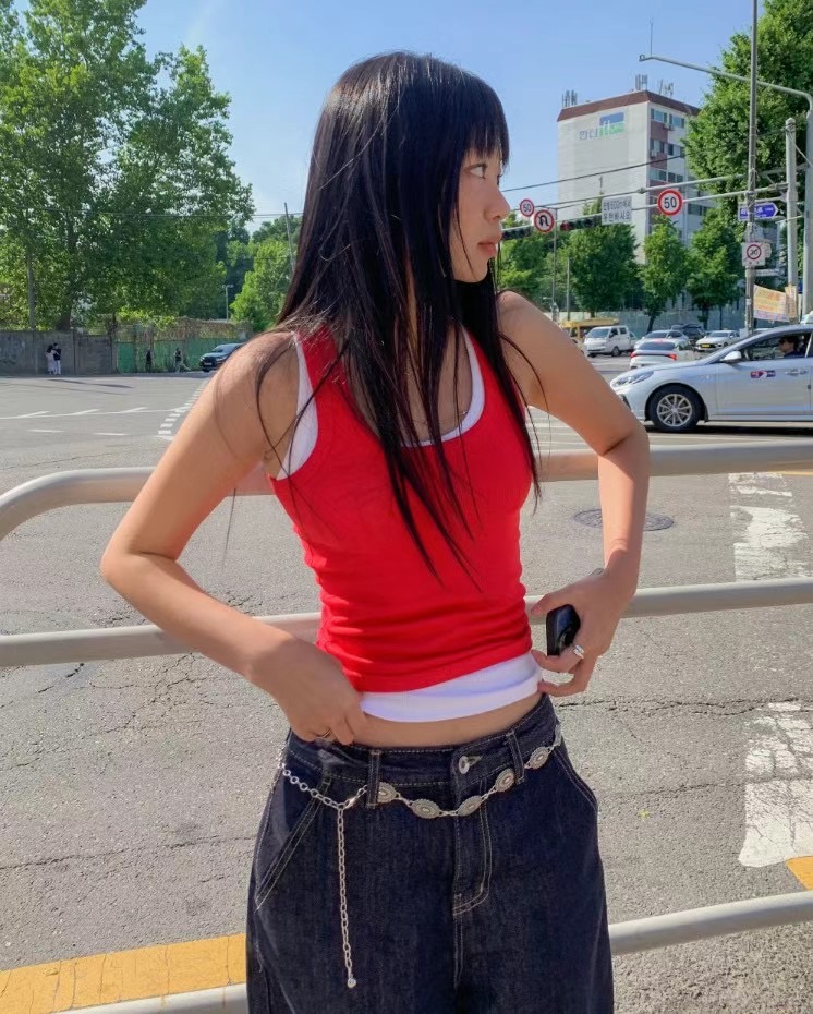 IMMENSE韓國直郵女士新品熱賣職業推薦時尚人氣吊帶背心羅紋IMMENSE吊帶/背心