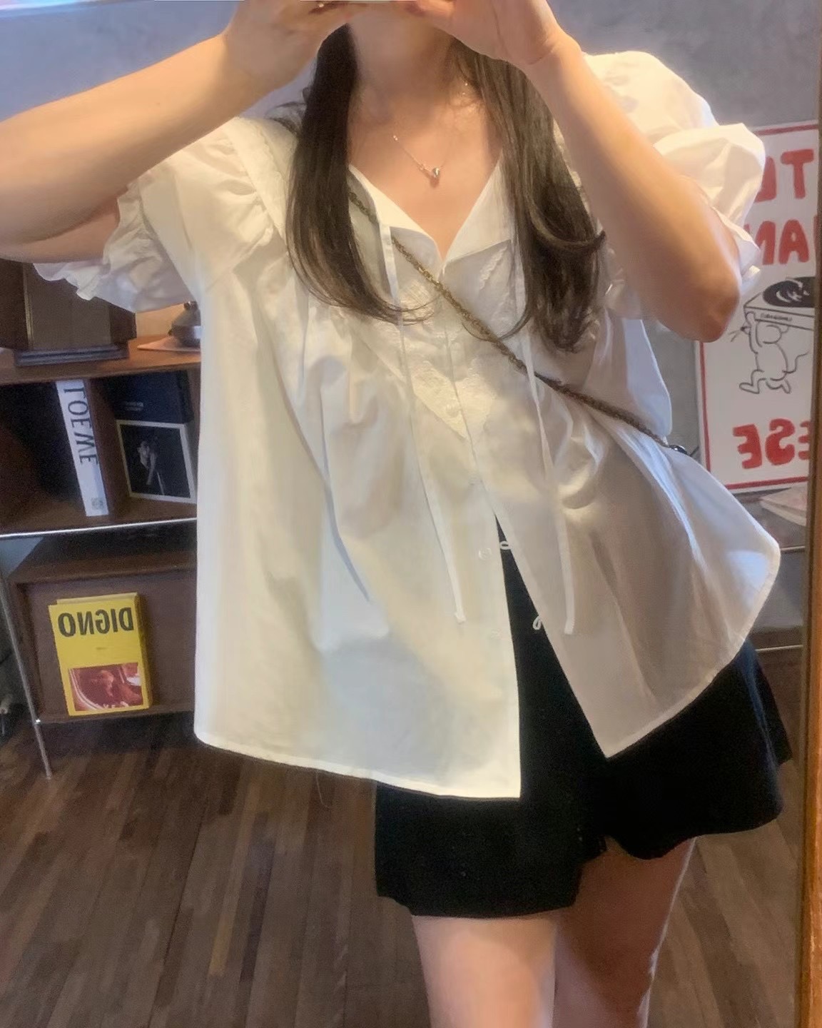 MICO直郵韓國代購女裝新品時尚熱賣真品休閑推薦襯衫蕾絲衫ALL OVER襯衫/蕾絲衫