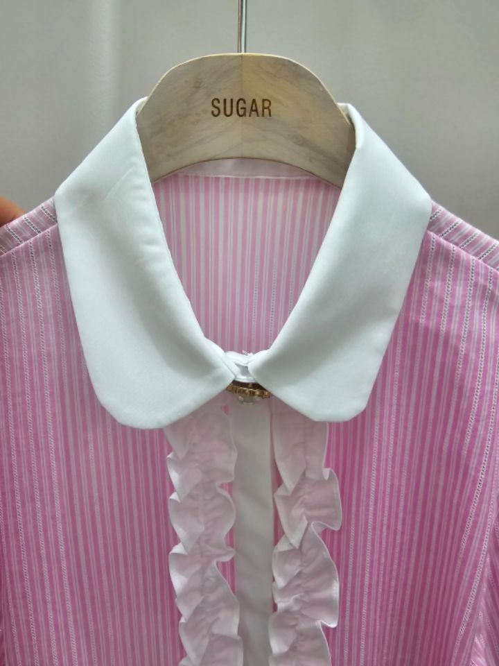 SUGAR直郵韓國代購女裝新款休閑真品人氣職業24秋夏襯衫蕾絲衫SUGAR襯衫/蕾絲衫