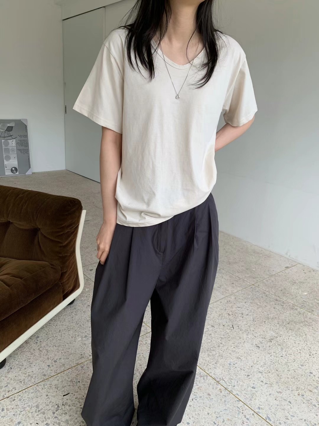 SAGE韓國直郵東大門代購女裝新款真品推薦時尚休閑職業24秋夏T恤SAGET恤圖色2