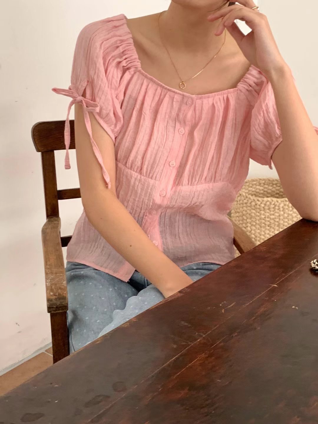 SALT.B韓國直郵女士新款真品24秋夏時尚職業推薦襯衫蕾絲衫SALT.B襯衫/蕾絲衫