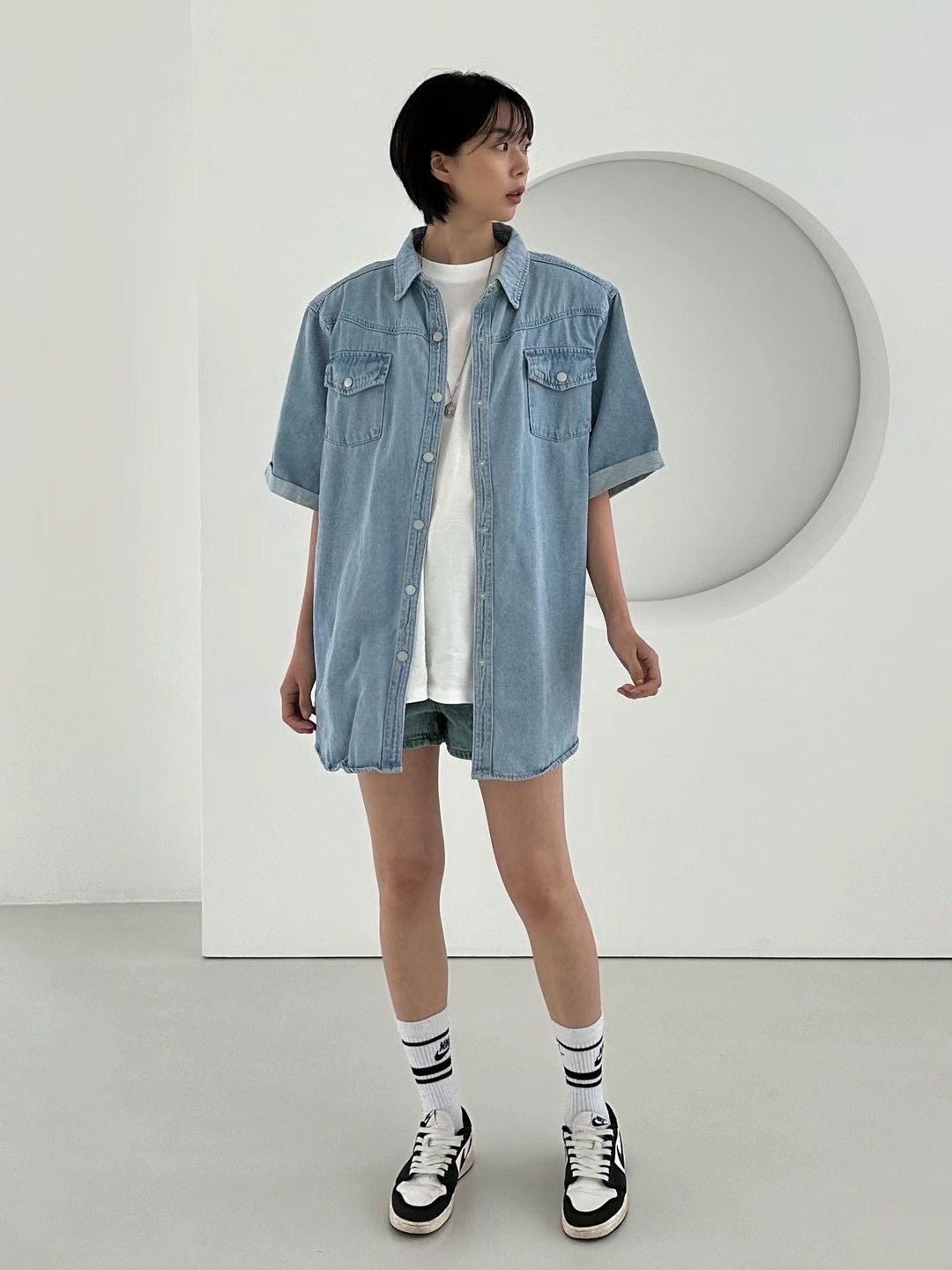 UNIQUEL-유니크1-OT韓國直郵女裝新款24秋夏夾克直筒牛仔UNIQUEL夾克