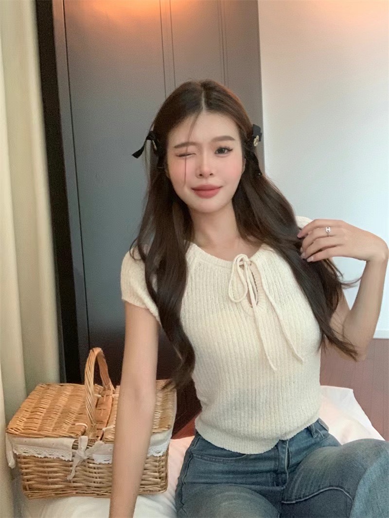 VERA韓國直郵東大門代購女裝新品休閑推薦時尚針織衫短款針織VERA針織衫圖色2