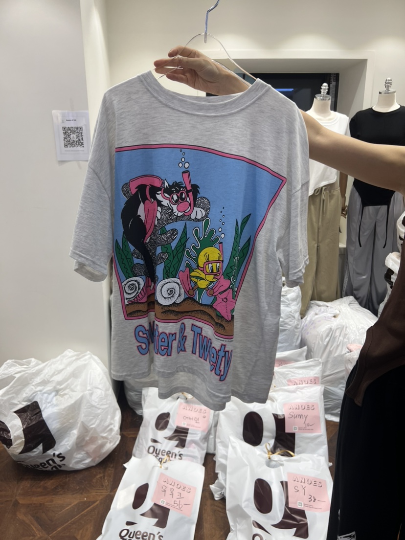 ANOES韓國直郵東大門實拍女士新品人氣24秋夏熱賣真品T恤ANOEST恤圖色1