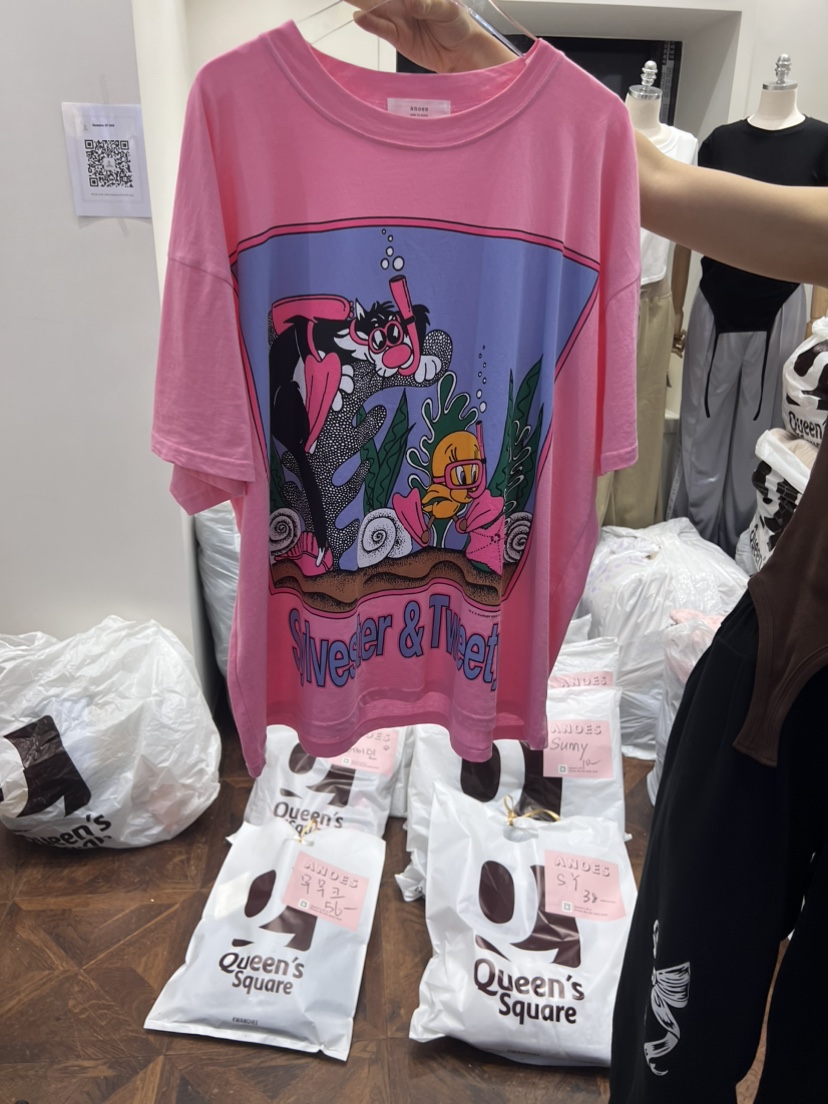ANOES韓國直郵東大門實拍女士新品人氣24秋夏熱賣真品T恤ANOEST恤圖色2