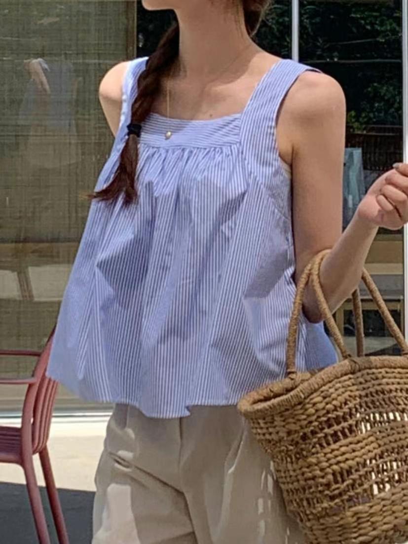 BASIC FEMME-베이직팜므-OT直郵韓國代購女裝新款熱賣吊帶背心BASIC FEMME吊帶/背心圖色2