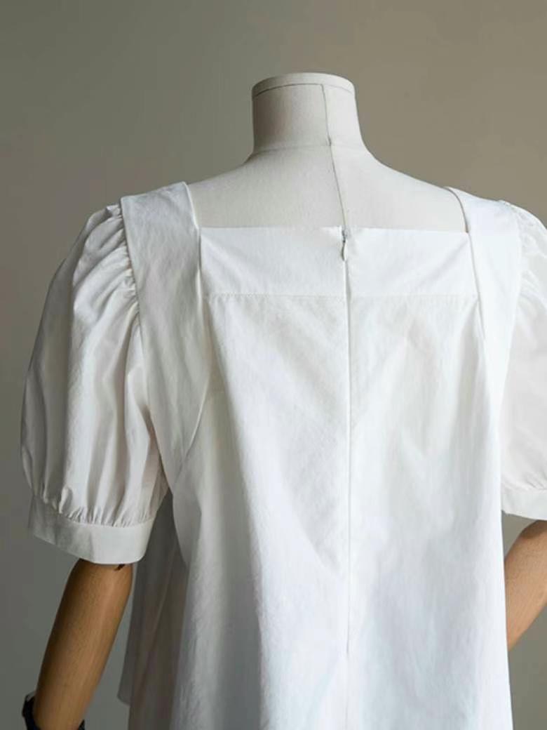 BASIC FEMME-베이직팜므-OT韓國直郵女士新品24秋夏襯衫蕾絲衫BASIC FEMME襯衫/蕾絲衫
