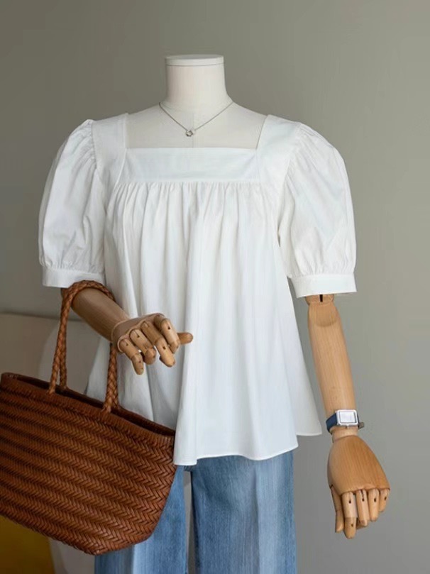 BASIC FEMME-베이직팜므-OT韓國直郵女士新品24秋夏襯衫蕾絲衫BASIC FEMME襯衫/蕾絲衫