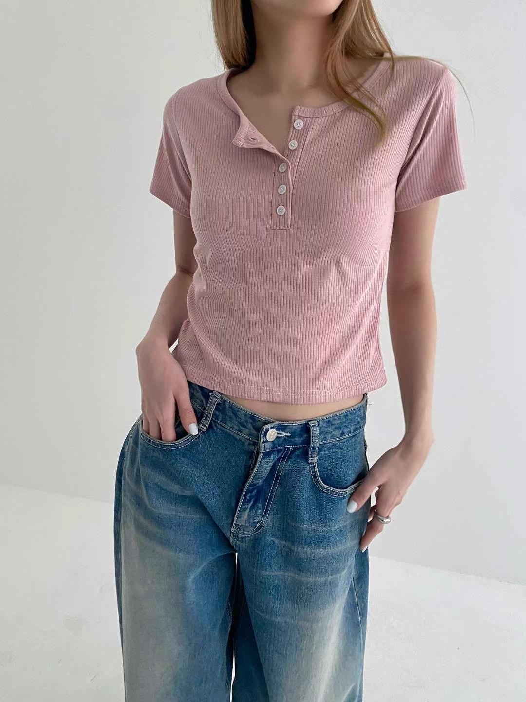 QUEENS MADE韓國直郵女裝新品推薦人氣24春夏熱賣休閑T恤QUEENS MADET恤圖色2