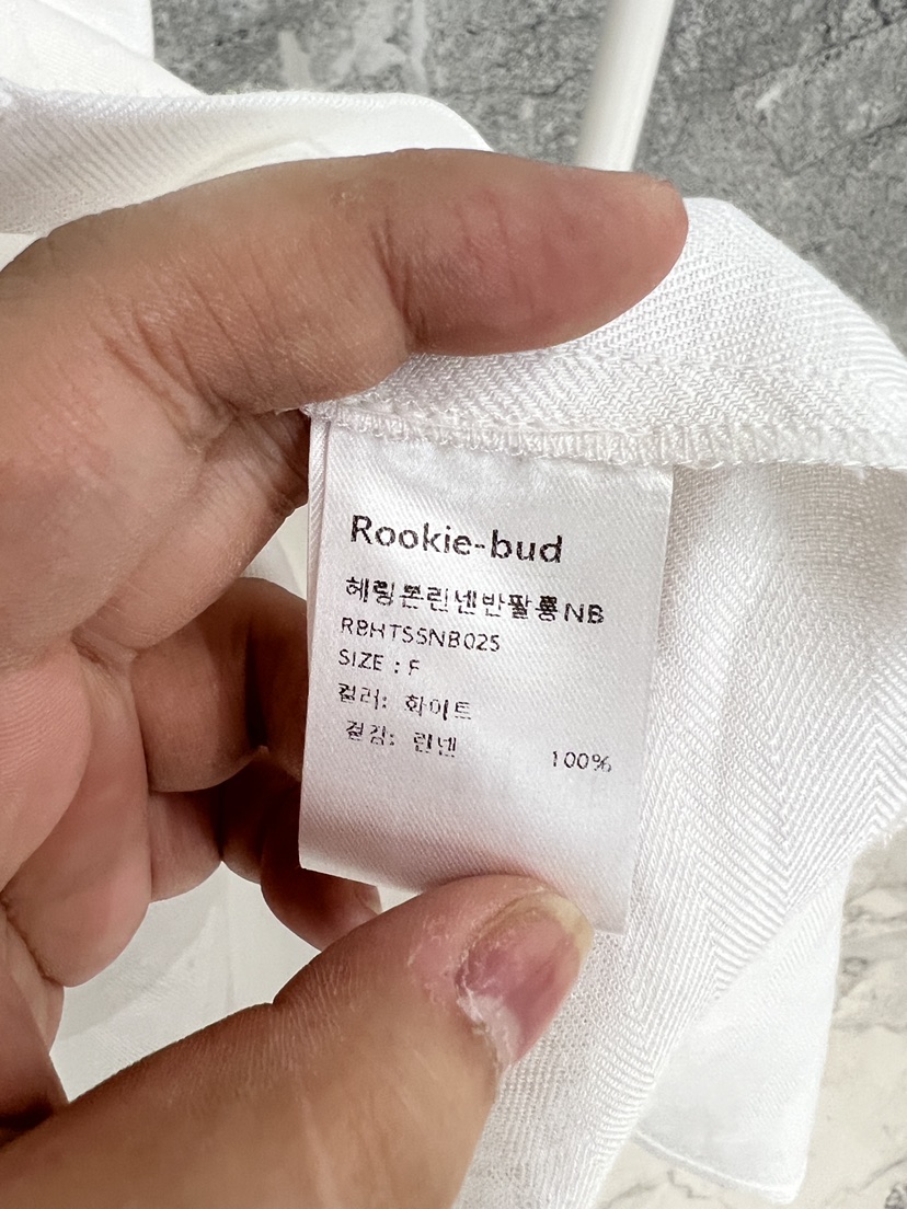 ROOKIE BUD直郵韓國代購女裝新品職業襯衫蕾絲衫人字紋亞麻ROOKIE BUD-L襯衫/蕾絲衫