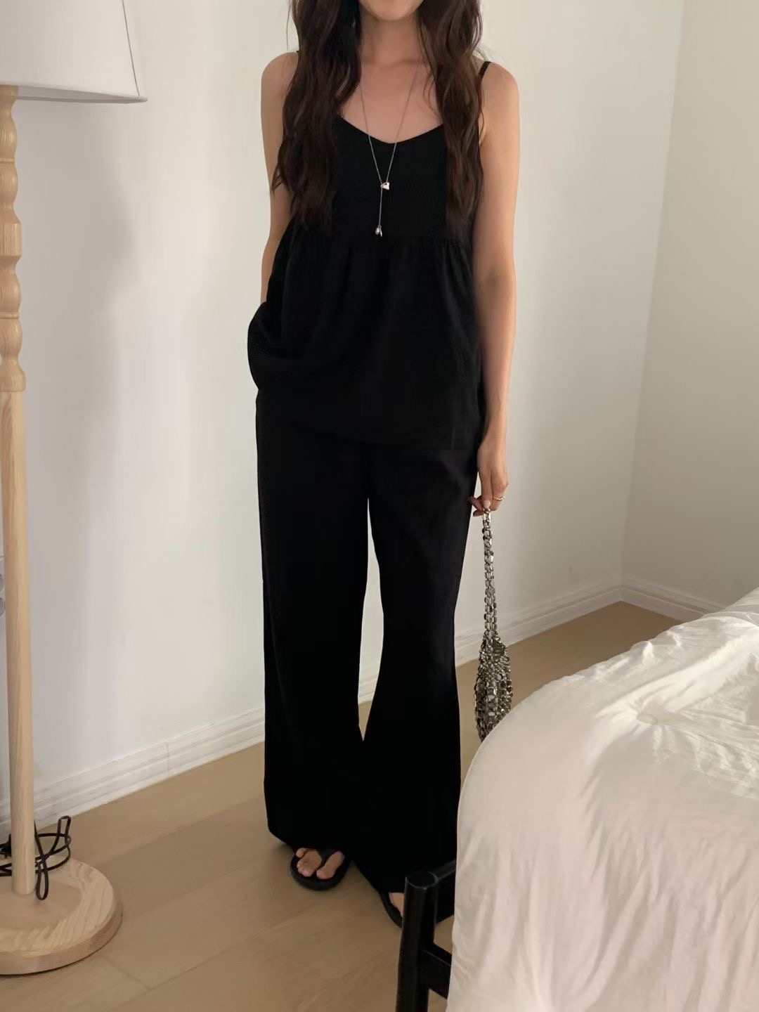 WEARME韓國直郵東大門代購女裝新品時尚休閑24春夏休閑褲WEARME休閑褲