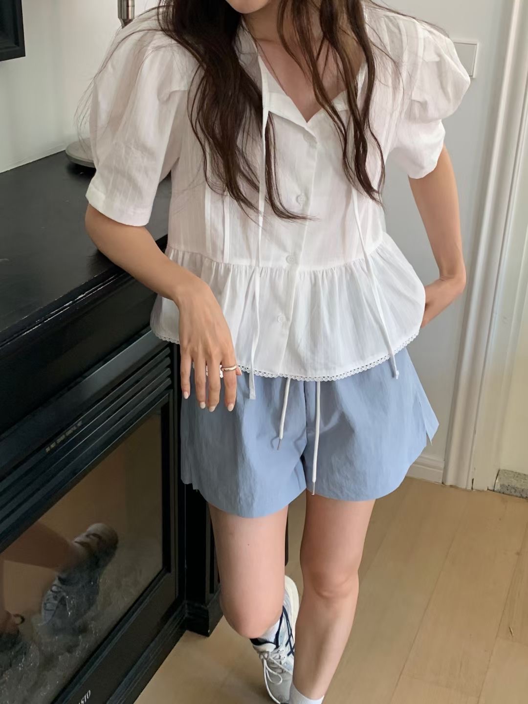 WEARME韓國直郵東大門實拍女裝新款熱賣職業時尚襯衫蕾絲衫WEARME襯衫/蕾絲衫