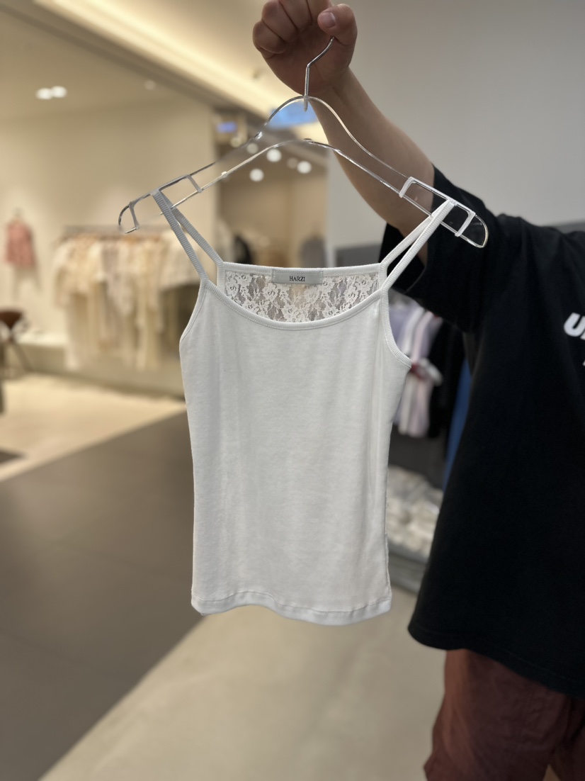 HARZI韓國直郵東大門實拍女裝新品真品熱賣人氣休閑吊帶背心LADYBLACK吊帶/背心圖色1
