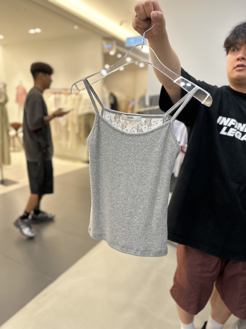 HARZI韓國直郵東大門實拍女裝新品真品熱賣人氣休閑吊帶背心LADYBLACK吊帶/背心圖色2