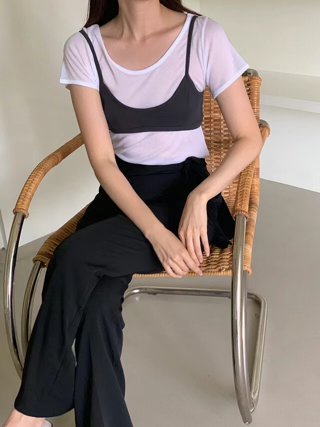 HWYL韓國直郵東大門實拍女裝新款休閑時尚職業推薦吊帶背心ELMU吊帶/背心圖色4